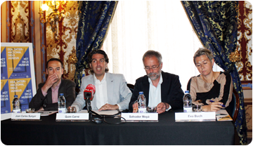 Representants de les institucions en la presentació del Dia Internacional i Nit dels Museus (Juanma Peláez / Aj. Sabadell)