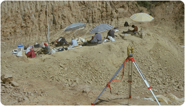 Excavacions a la Bretxa de Can Vila 1 (Abocador de Can Mata) l'any 2004.