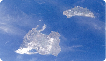 Imatge de Mallorca i Menorca des de l'espai.