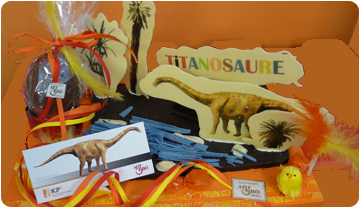Imatge de la mona de xocolata del titanosaure.